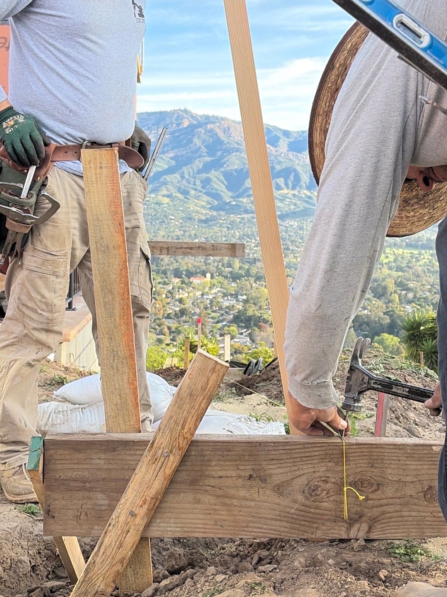 Batterboards and String Lines for Retaining Wall Layout