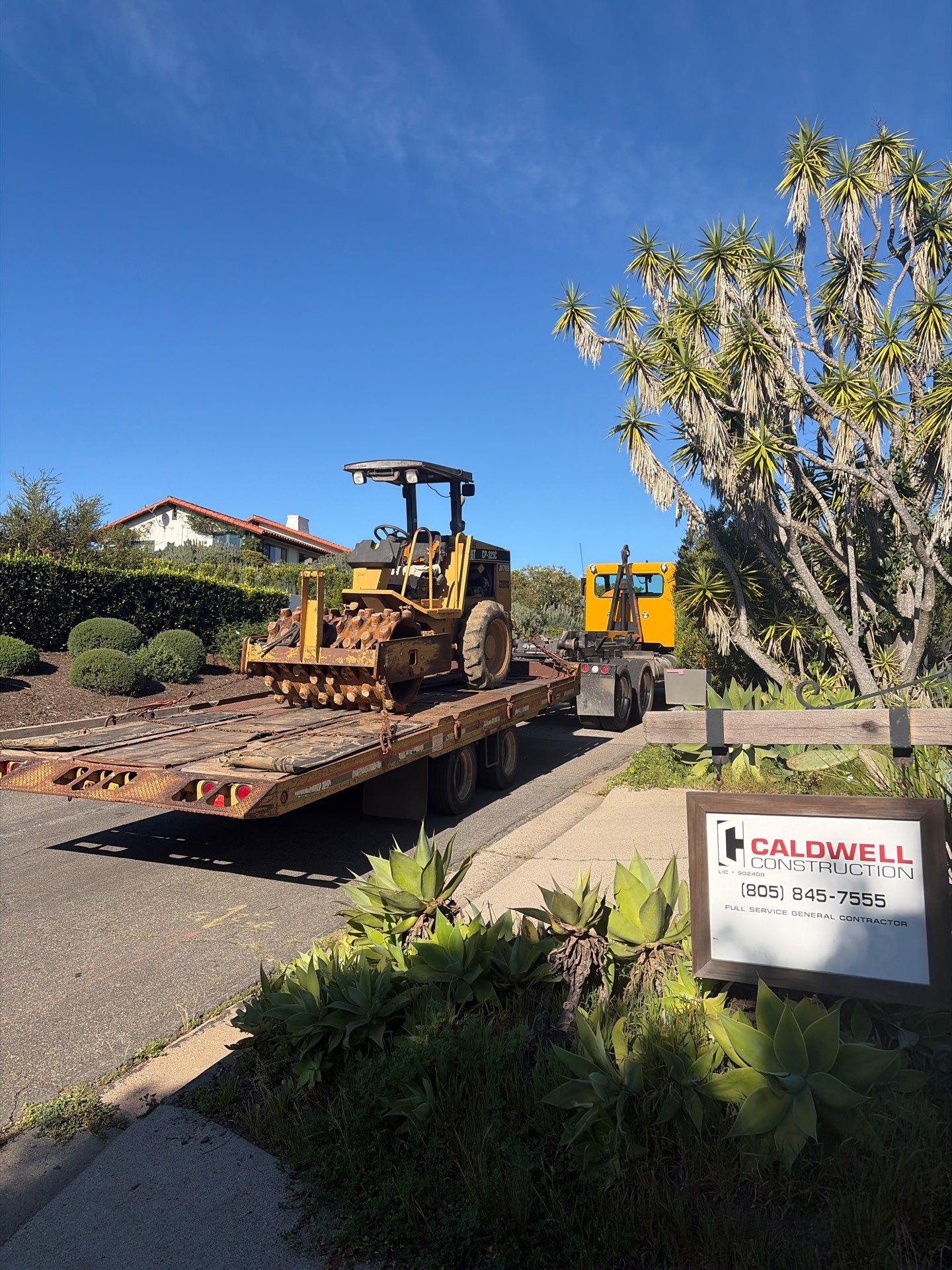 Compacter delivered to the site for post-excavation soil compaction