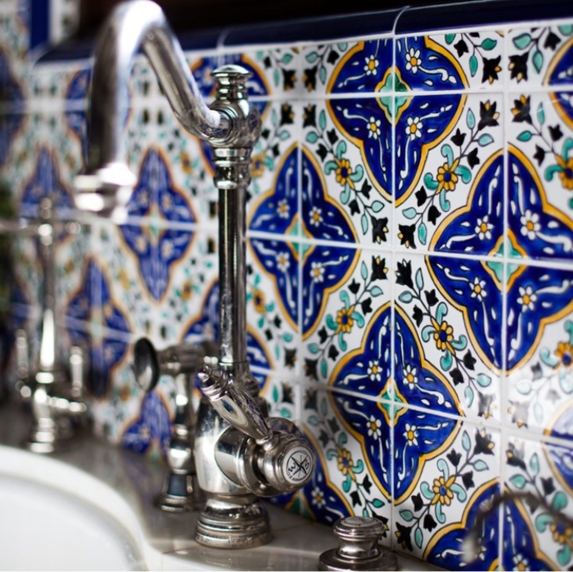 Hand-painted Spanish tile
